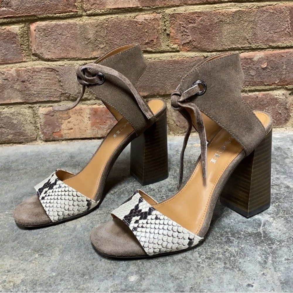 Coach Madison Lux Snake/Suede Block Heel - Picture 3 of 7